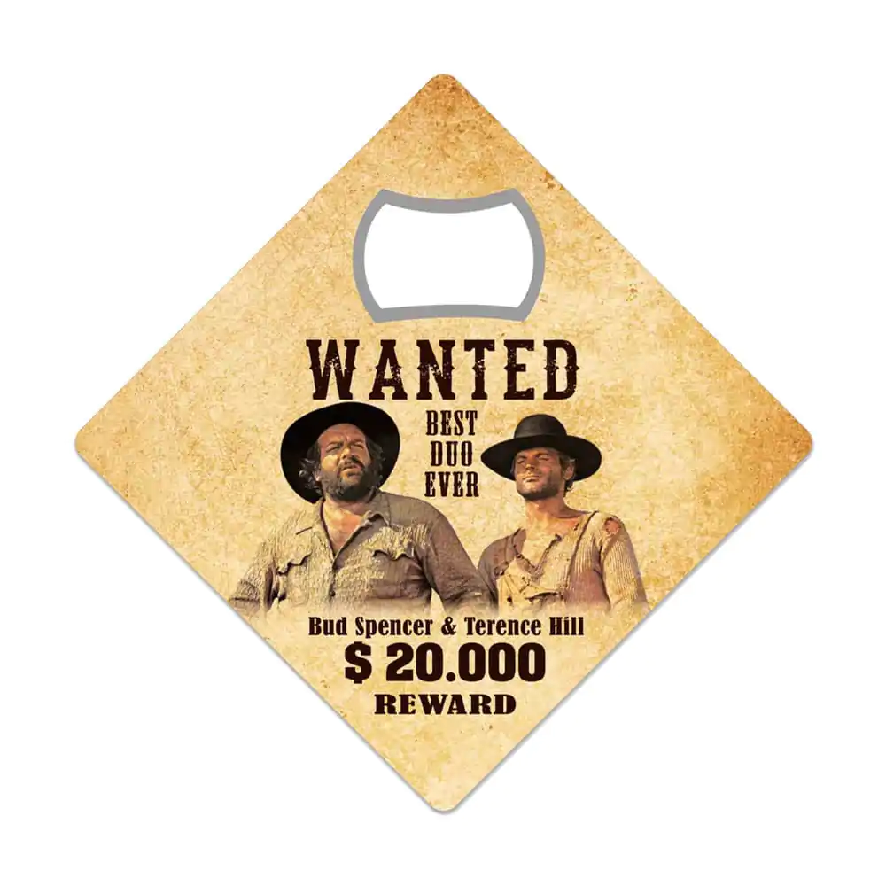 Bud Spencer & Terence Hill Bottle Opener Fridge Magnet Wanted product photo