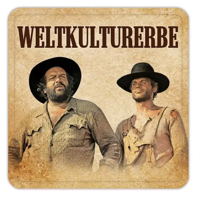 Bud Spencer & Terence Hill Tin coasters Weltkulturerbe 10 x 10 cm product photo