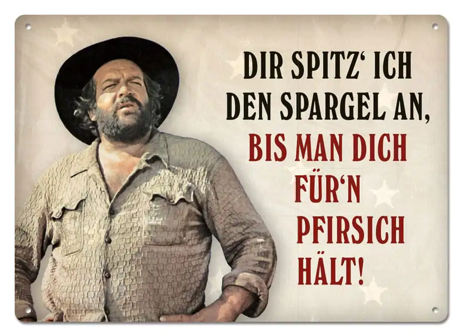 Bud Spencer Tin Sign Dir spitz' ich den Spargel an,... 10 x 15 cm termékfotó