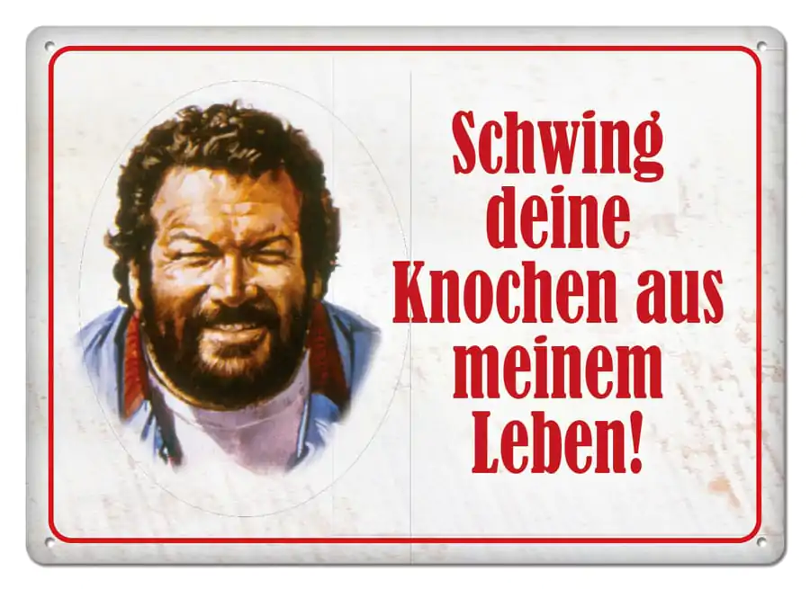 Bud Spencer Tin Sign Schwing deine Knochen 10 x 15 cm product photo