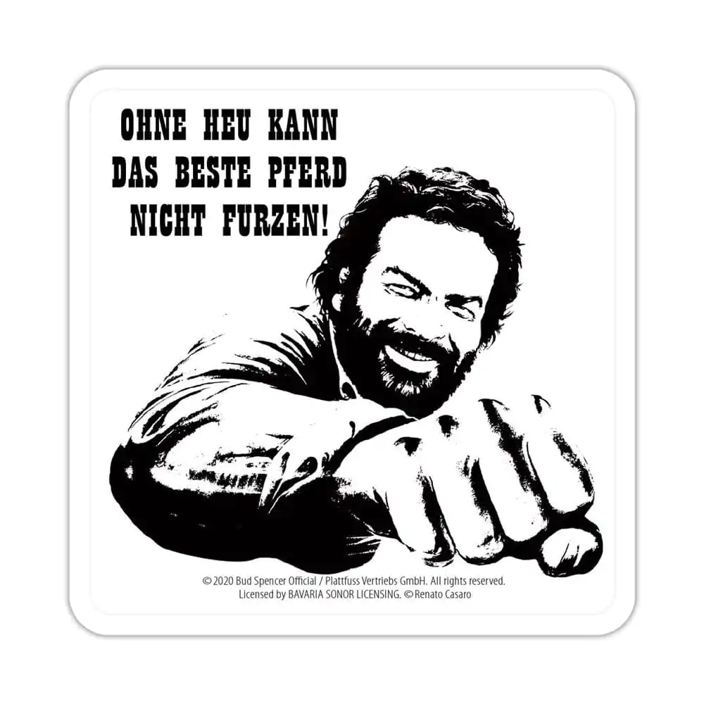 Bud Spencer Tin coasters Faust Pferd 10 x 10 cm product photo
