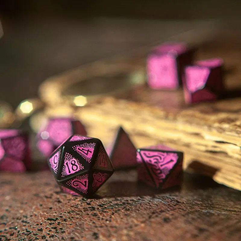 Call of Cthulhu 7th Edition Dice Set Black & Magenta (7) product photo