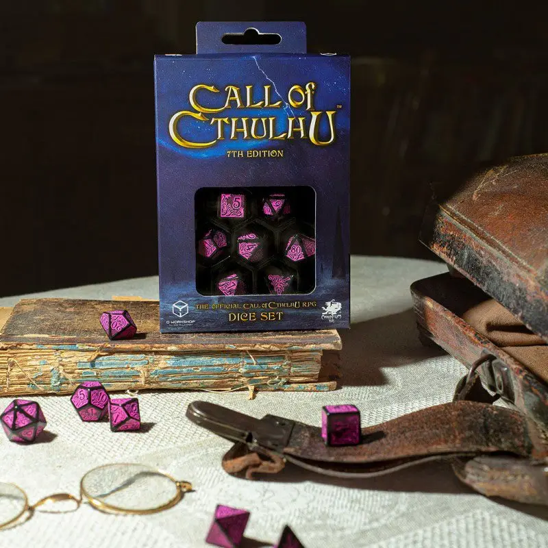 Call of Cthulhu 7th Edition Dice Set Black & Magenta (7) termékfotó