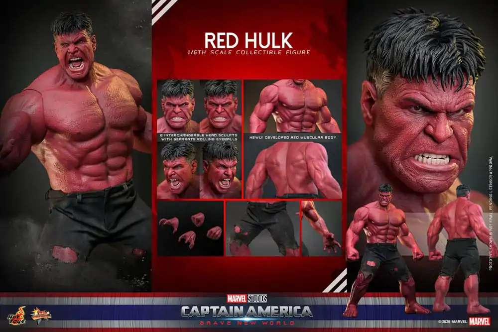 Captain America: Brave New World Movie Masterpiece Action Figure 1/6 Red Hulk 47 cm product photo