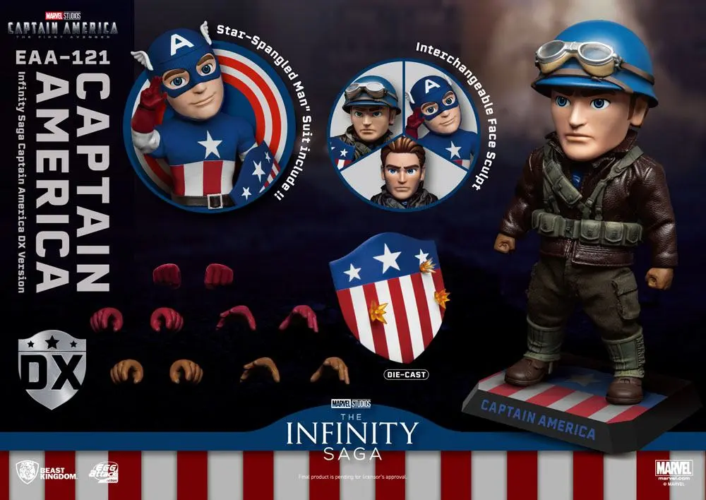 Captain America: The First Avenger Egg Attack Action Action Figure Captain America DX Version 17 cm termékfotó