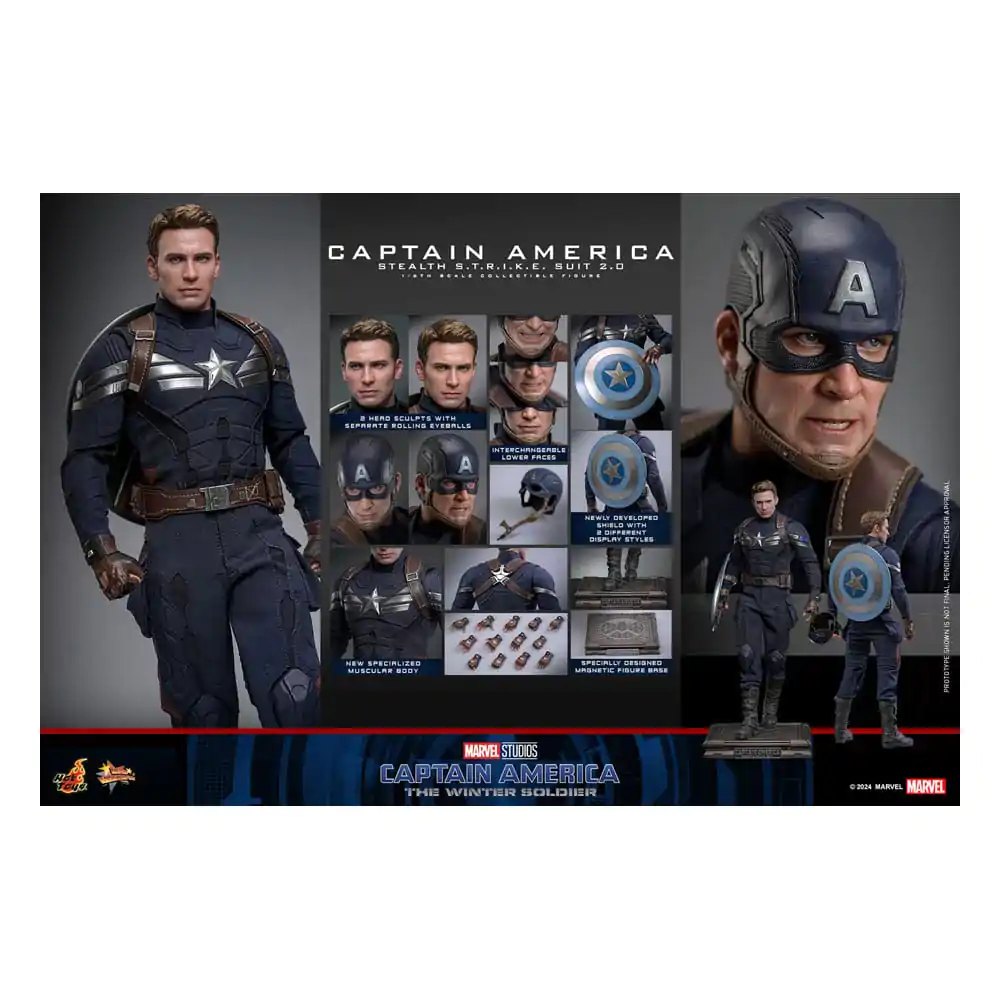 Captain America: The Winter Soldier Movie Masterpiece Action Figure 1/6 Captain America (Stealth S.T.R.I.K.E. Suit) 2.0 31 cm termékfotó