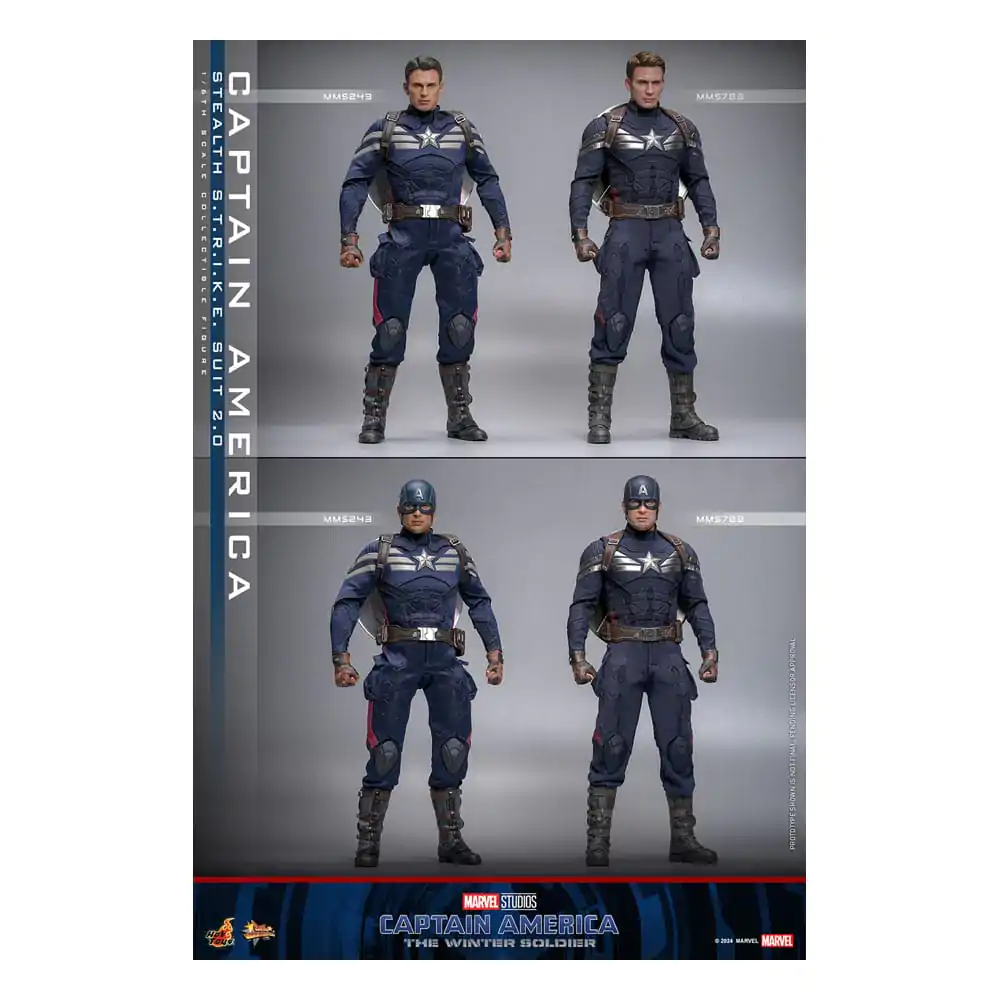 Captain America: The Winter Soldier Movie Masterpiece Action Figure 1/6 Captain America (Stealth S.T.R.I.K.E. Suit) 2.0 31 cm termékfotó