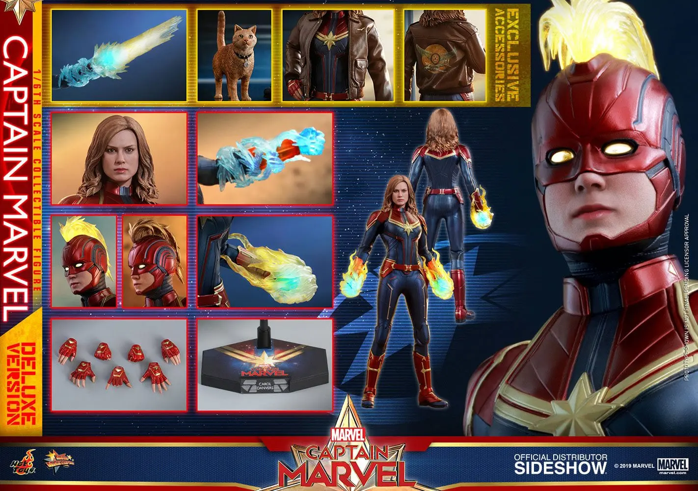 Captain Marvel Movie Masterpiece Action Figure 1/6 Captain Marvel Deluxe Ver. 29 cm product photo