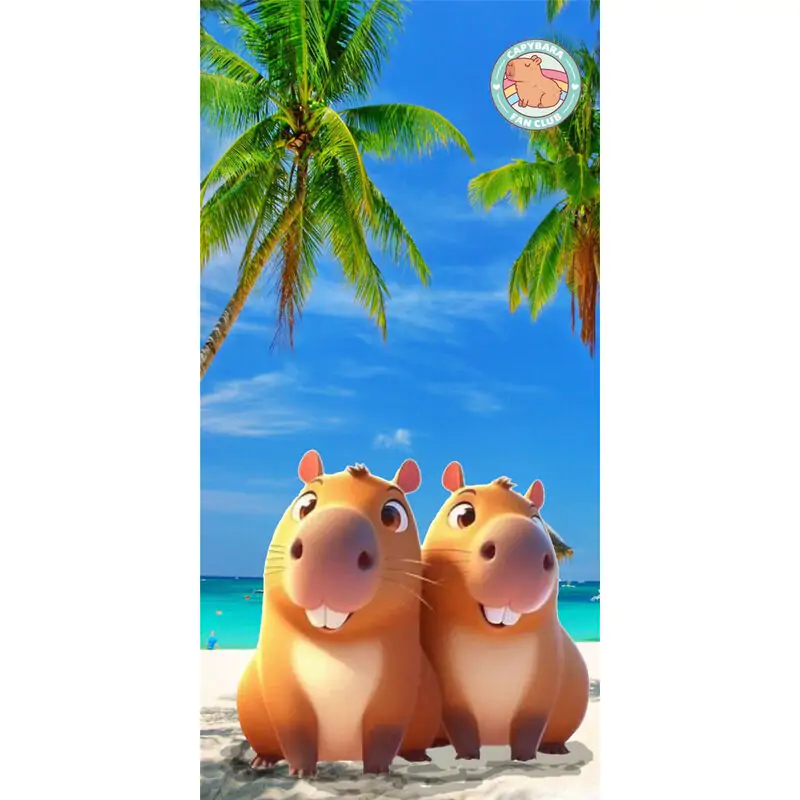 Capybara microfibre beach towel product photo