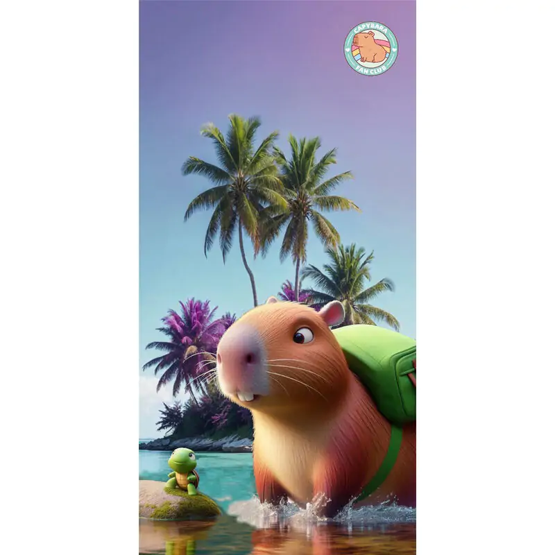 Capybara microfibre beach towel product photo