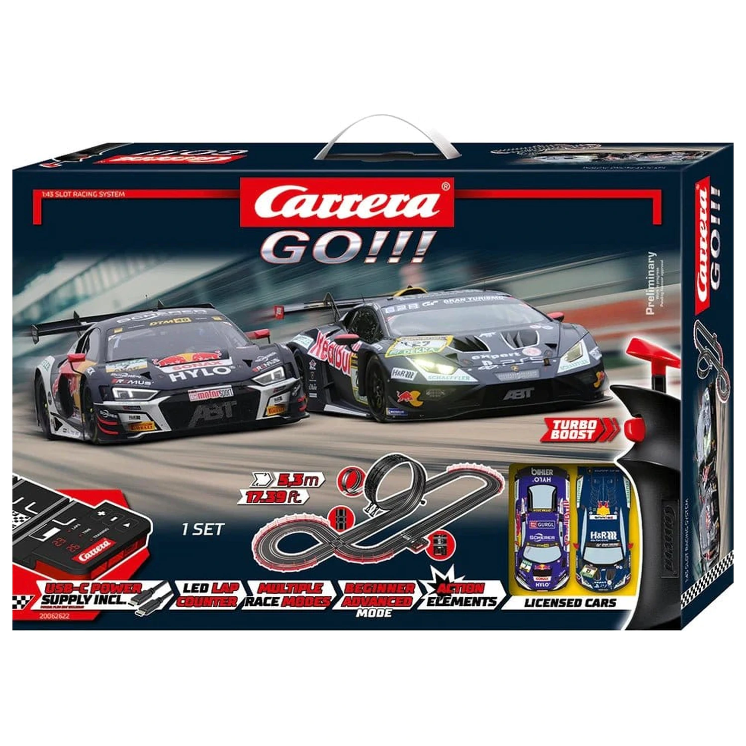 Carrera GO!!! Slot Car Track Set GT Pro Racers product photo