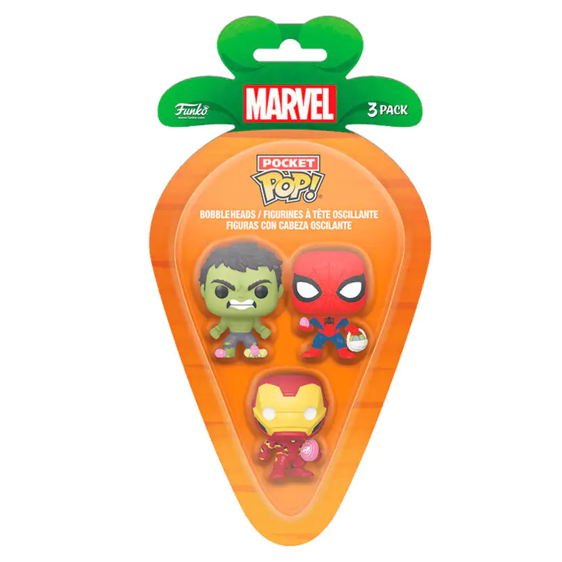 Carrot Pocket POP blister 3 figures Marvel Spiderman Hulk Iron Man termékfotó