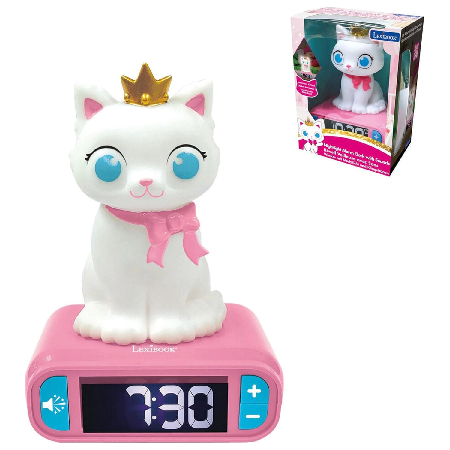 Cat 3D  night light alarm clock product photo