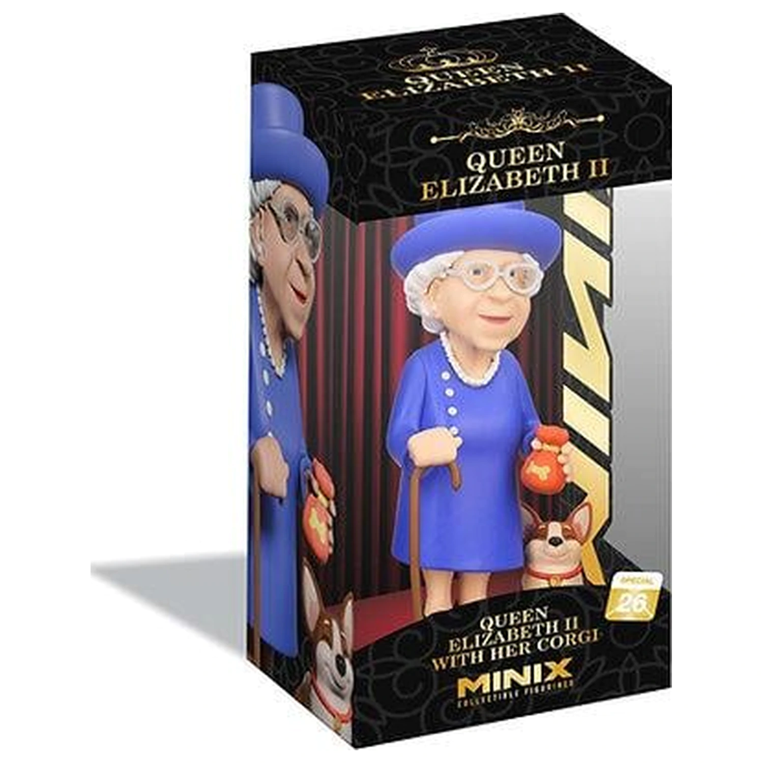 Celebrity Queen Elizabeth II with her Corgi Figure Minix 12cm product photo