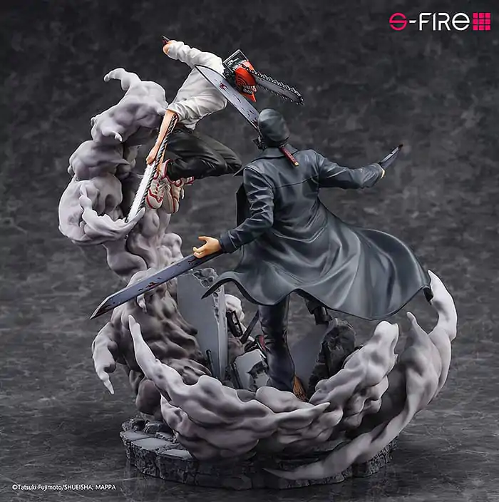 Chainsaw Man Statue Super Situation Figure Chainsaw Man vs. Samurai Sword 26 cm product photo