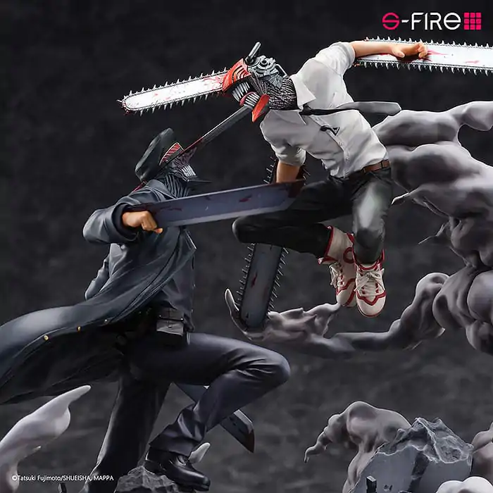 Chainsaw Man Statue Super Situation Figure Chainsaw Man vs. Samurai Sword 26 cm product photo