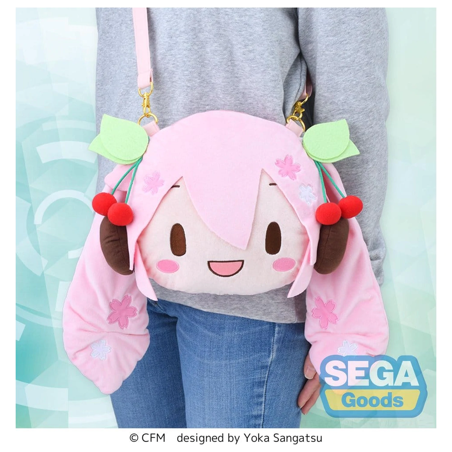 Character Vocal Series 01: Hatsune Miku fuwa petit Shoulder Bag Sakura Miku Face (M) product photo