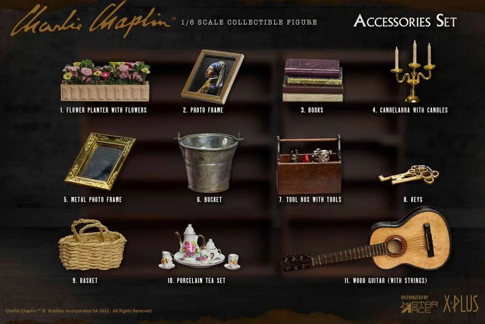 Charlie Chaplin My Favourite Movie Accessories Set 1/6 Set G product photo