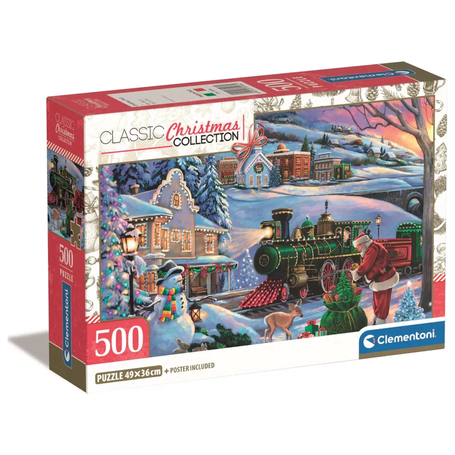 Christmas Train 500-Piece Compact Jigsaw Puzzle product photo