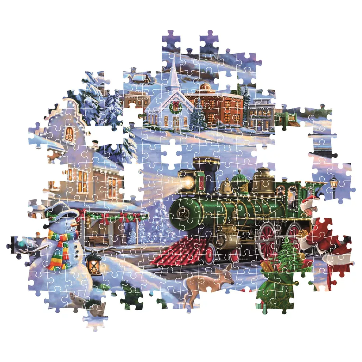 Christmas Train 500-Piece Compact Jigsaw Puzzle product photo