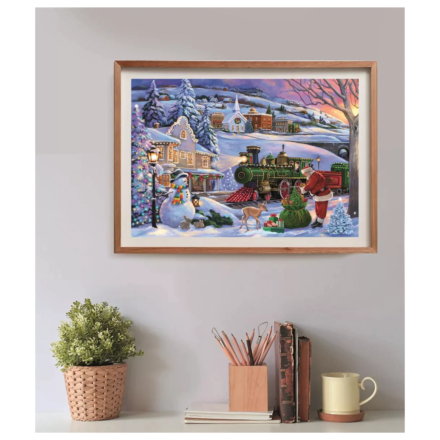 Christmas Train 500-Piece Compact Jigsaw Puzzle product photo