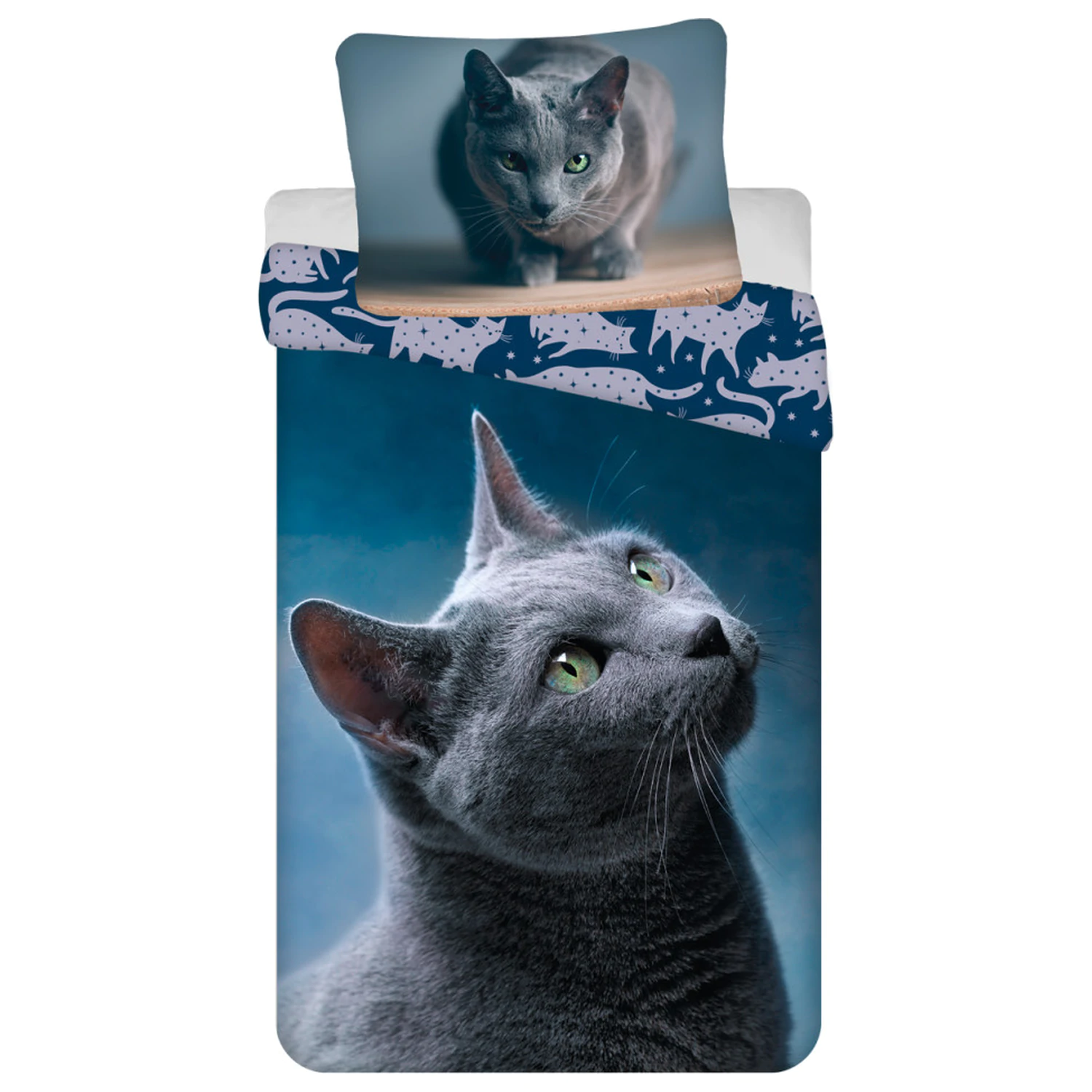 Cat Dark Duvet Cover Set 140×200 cm, 70×90 cm product photo