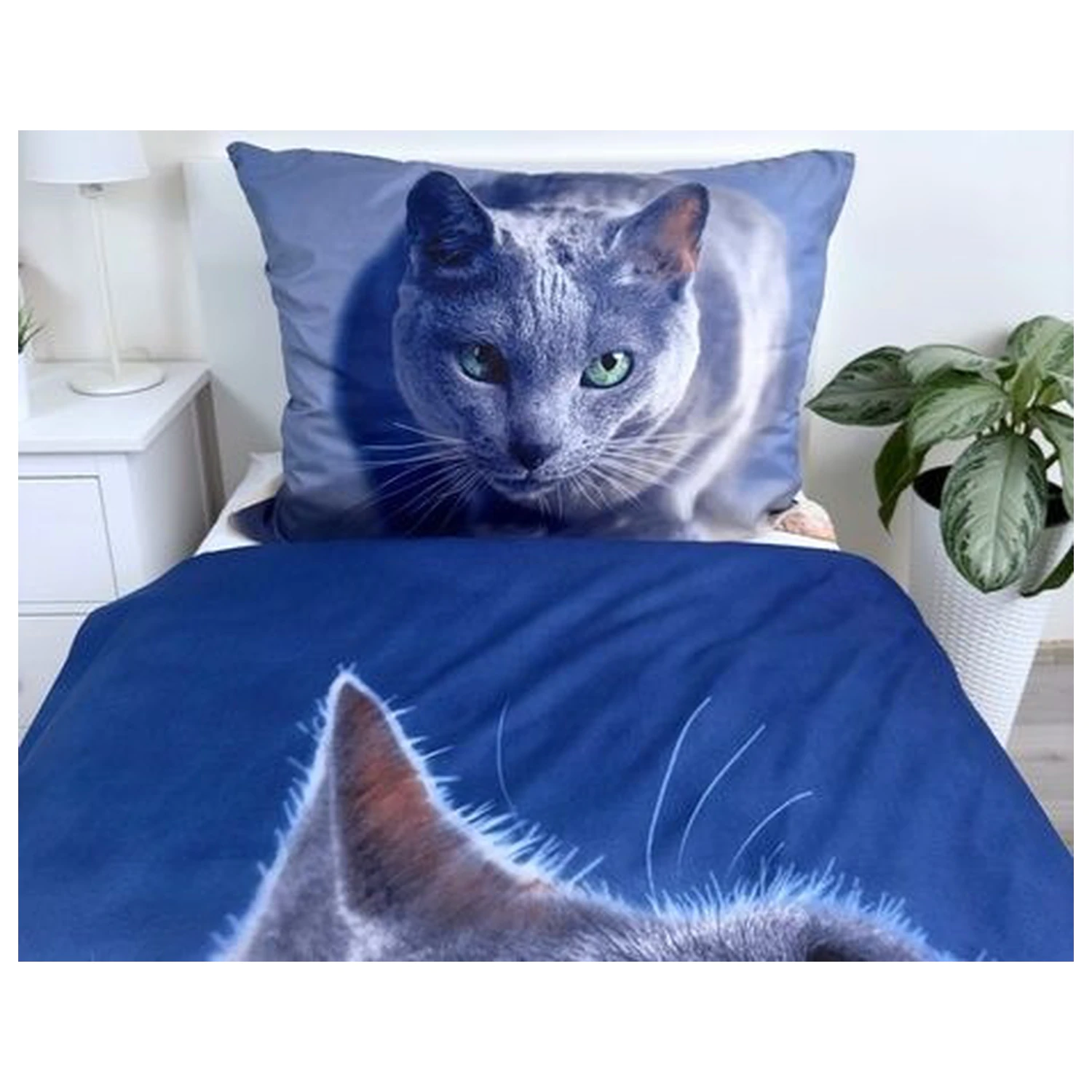 Cat Dark Microfiber Duvet Cover product photo