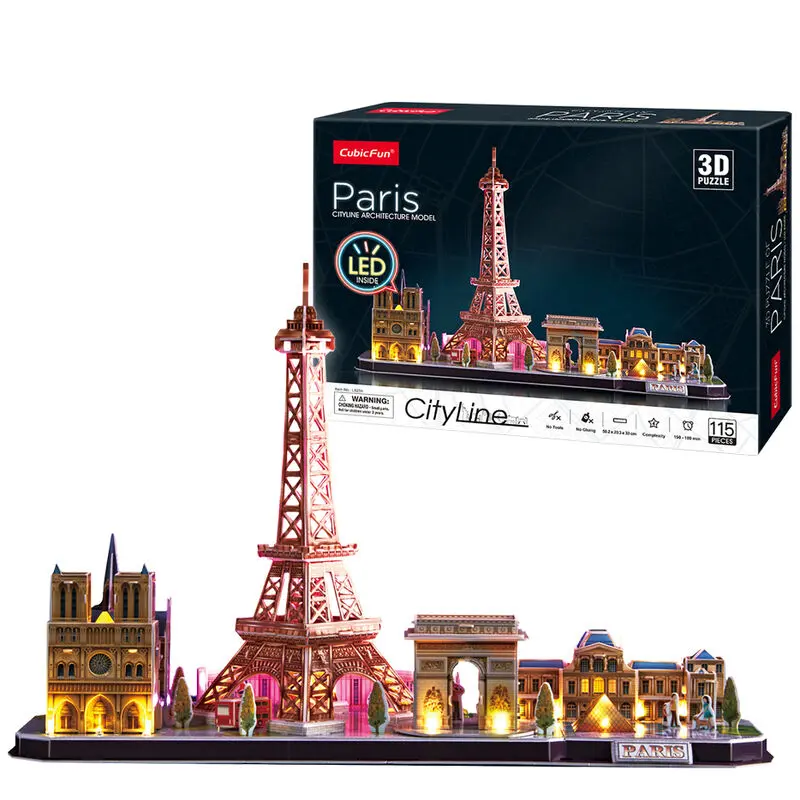 City Line Led Paris 3D puzzle 115pcs product photo