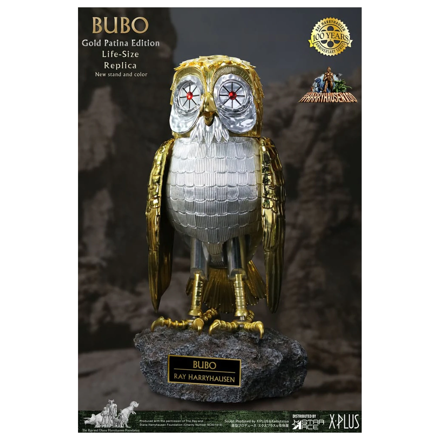 Clash of the Titans Statue Ray Harryhausens Bubo Gold Patina Edition Deluxe Ver. 34 cm product photo