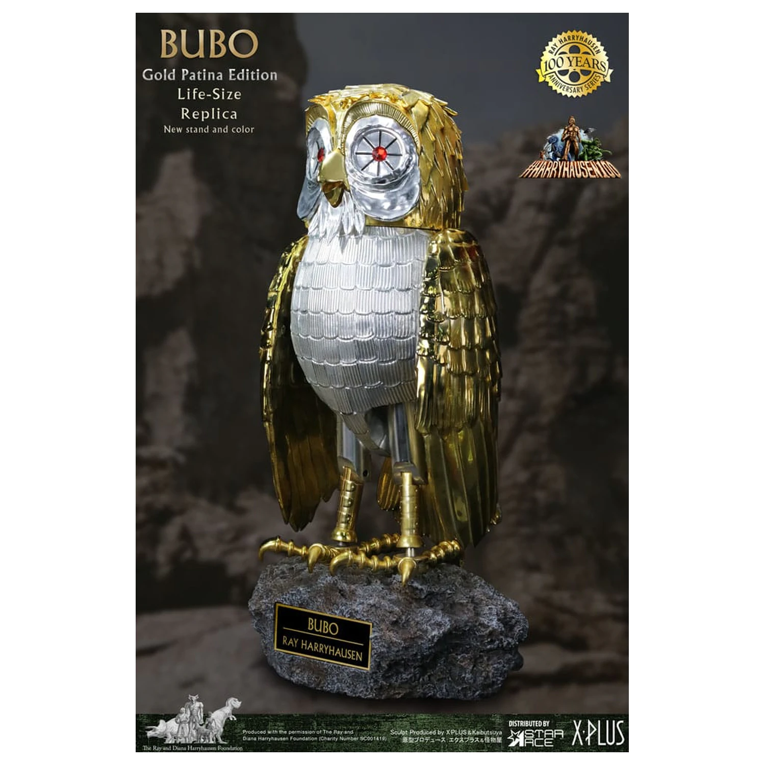 Clash of the Titans Statue Ray Harryhausens Bubo Gold Patina Edition Deluxe Ver. 34 cm product photo