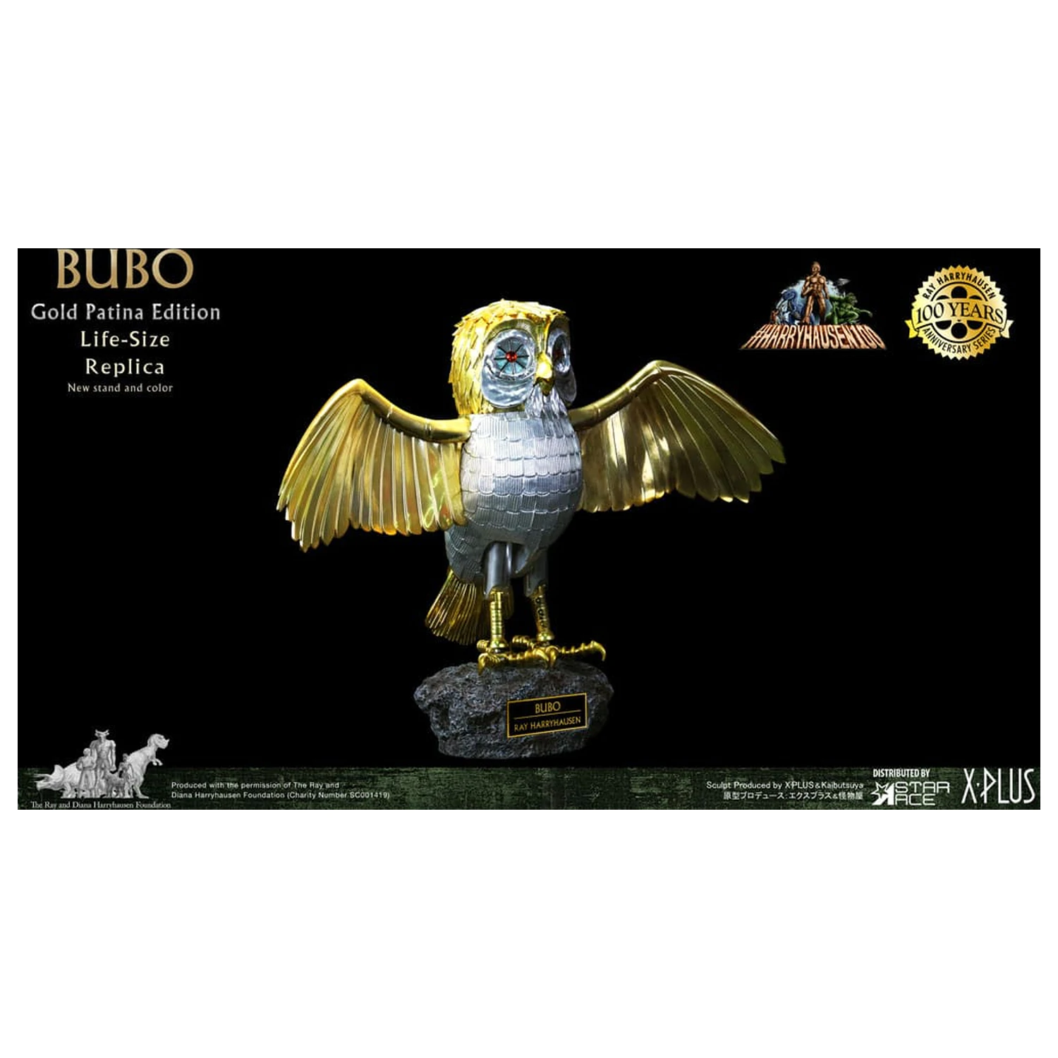 Clash of the Titans Statue Ray Harryhausens Bubo Gold Patina Edition Deluxe Ver. 34 cm product photo