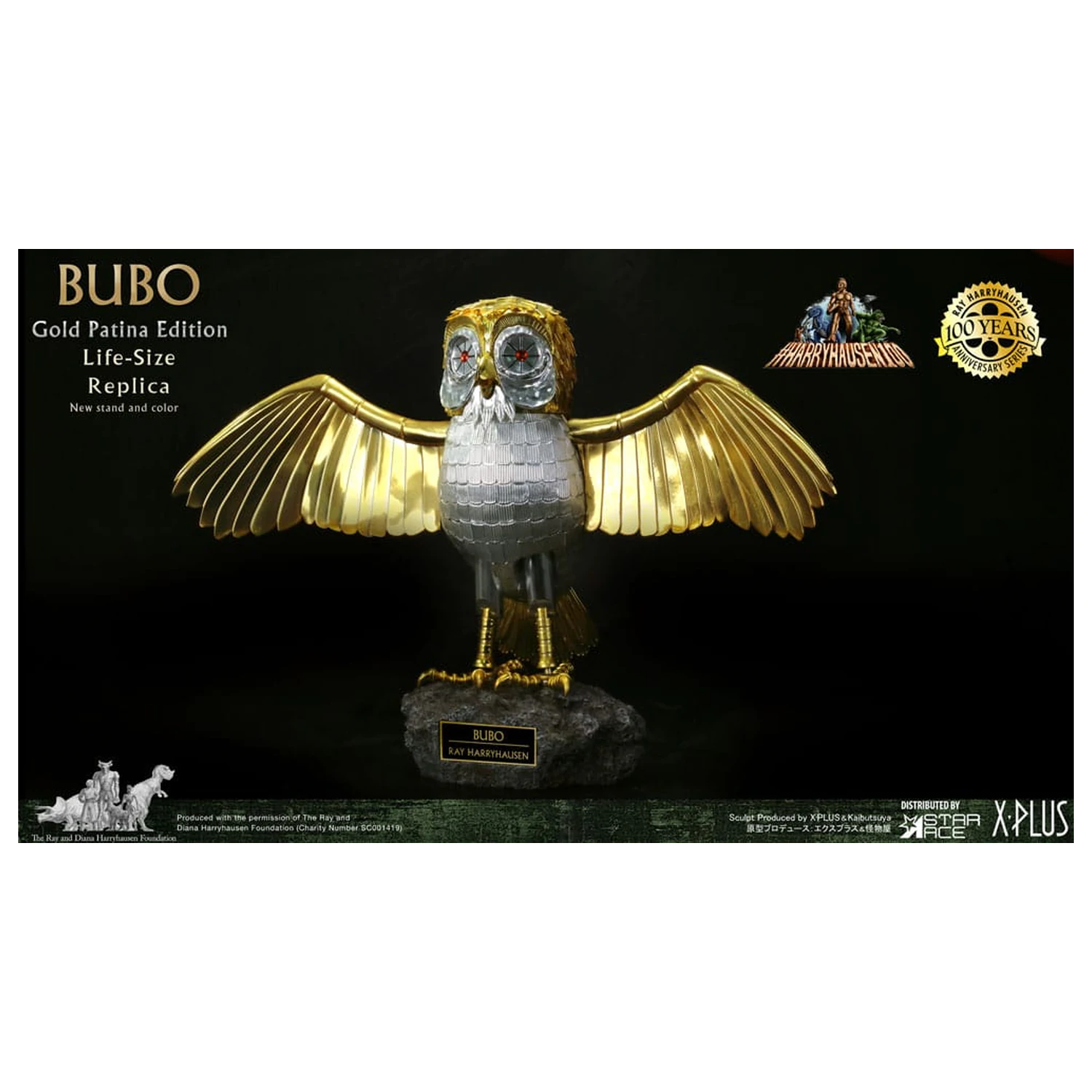 Clash of the Titans Statue Ray Harryhausens Bubo Gold Patina Edition Deluxe Ver. 34 cm product photo