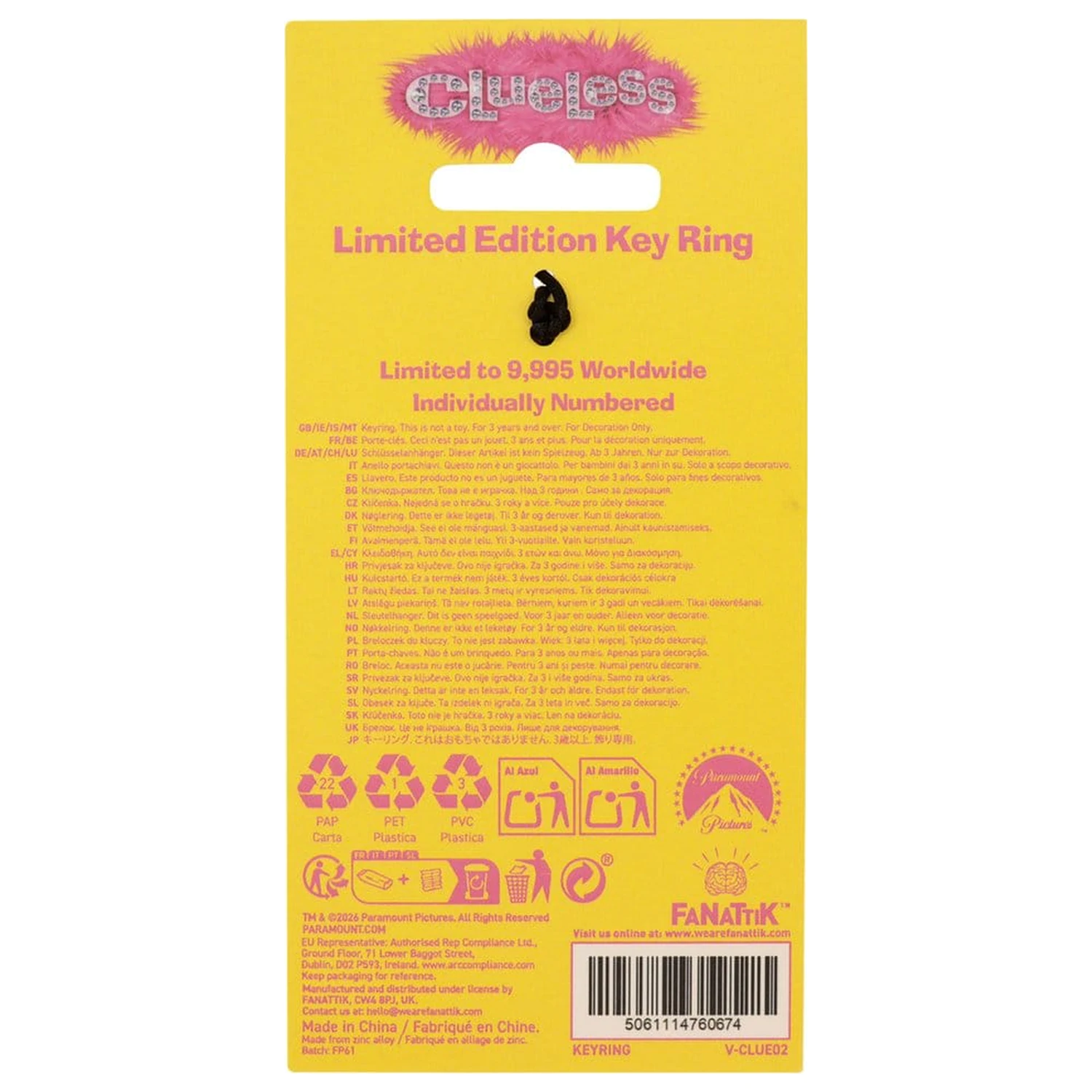 Clueless Keyring License Plate Limited Edition product photo