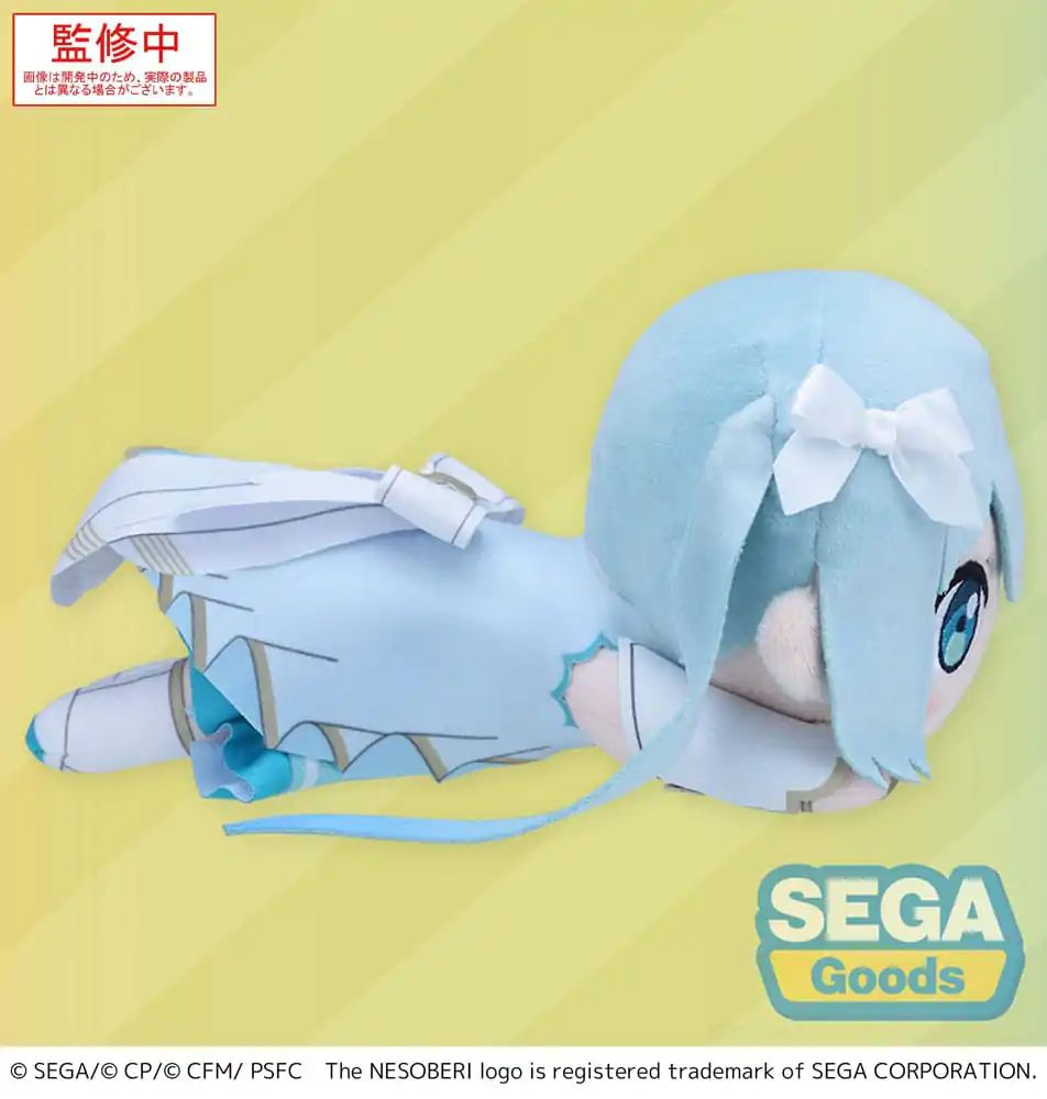 COLORFUL STAGE! The Movie: A Miku Who Can&#039;t Sing Nesoberi Lay-Down Plush Figure Hatsune Miku Unshuttered Sekai 16 cm product photo