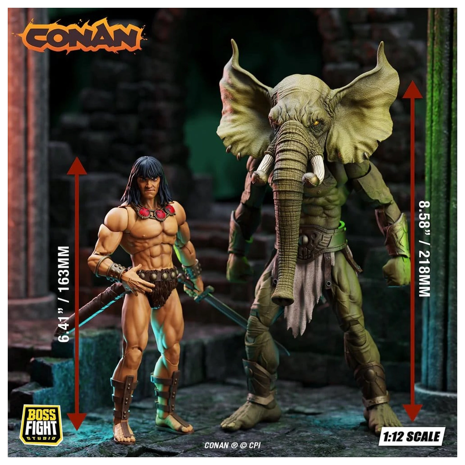 Conan the Barbarian Epic H.A.C.K.S. Action Figures The Tower of the Elephant Set: Young Conan and Yag Kosha product photo