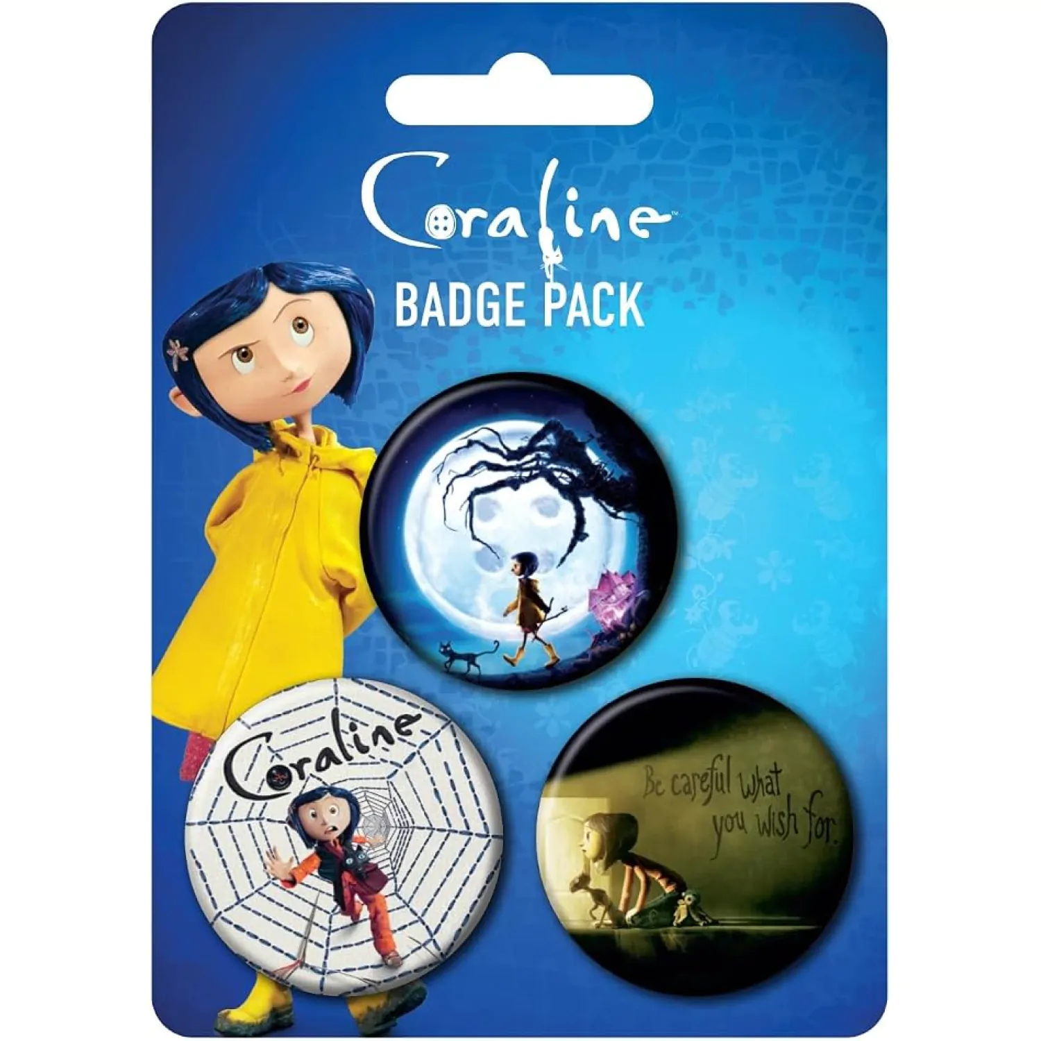 Coraline Large Pin-Back Buttons 3-Pack Key Art product photo