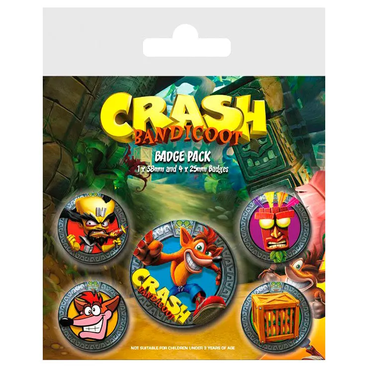 Crash Bandicoot Pin-Back Buttons 5-Pack Pop Out termékfotó