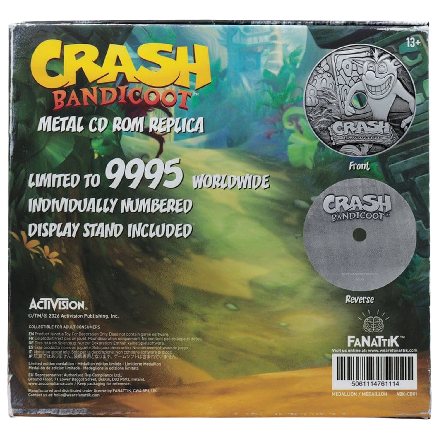 Crash Bandicoot Replica Metal CD-ROM Collectible Limited Edition 11 cm product photo