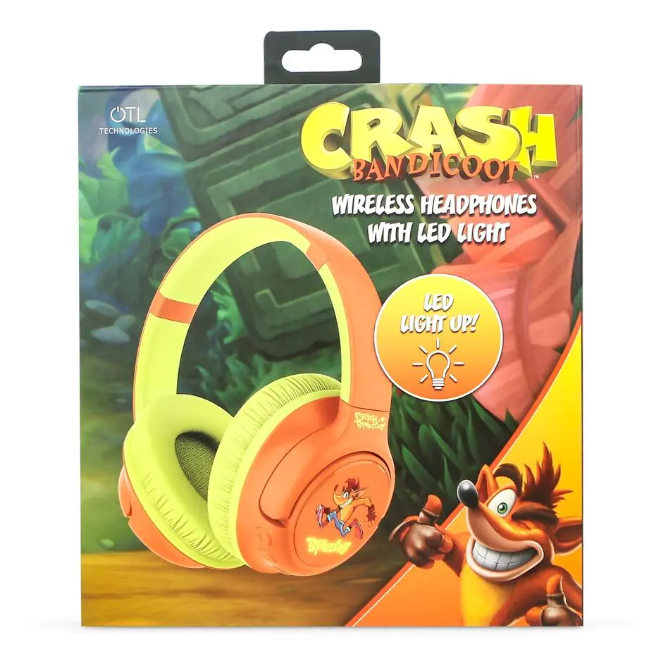 Crash Bandicoot wireless LED headphones product photo