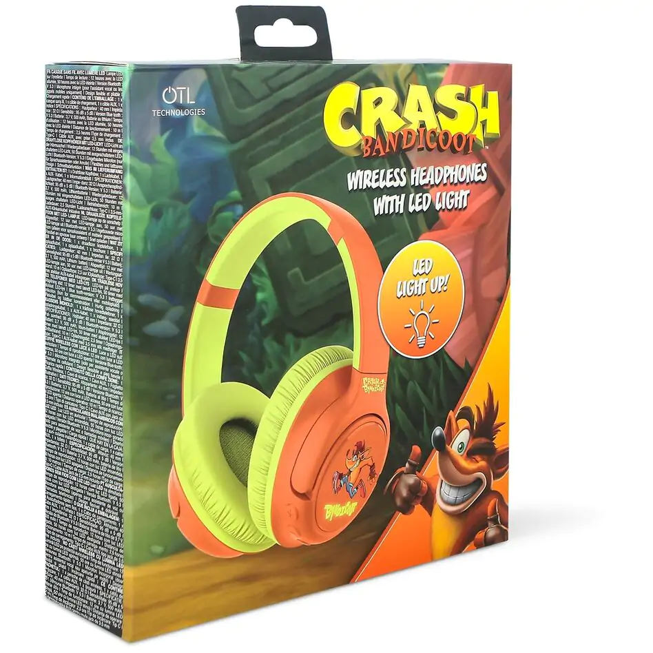 Crash Bandicoot wireless LED headphones product photo