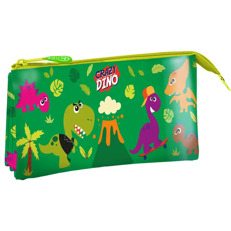 Crazy Dino triple pencil case product photo