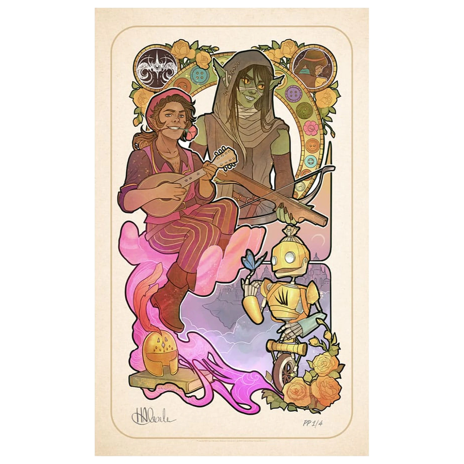 Critical Role Art Print Sam Riegel: 10th Anniversary Art Nouveau Illustrations 46 x 28 cm - unframed product photo