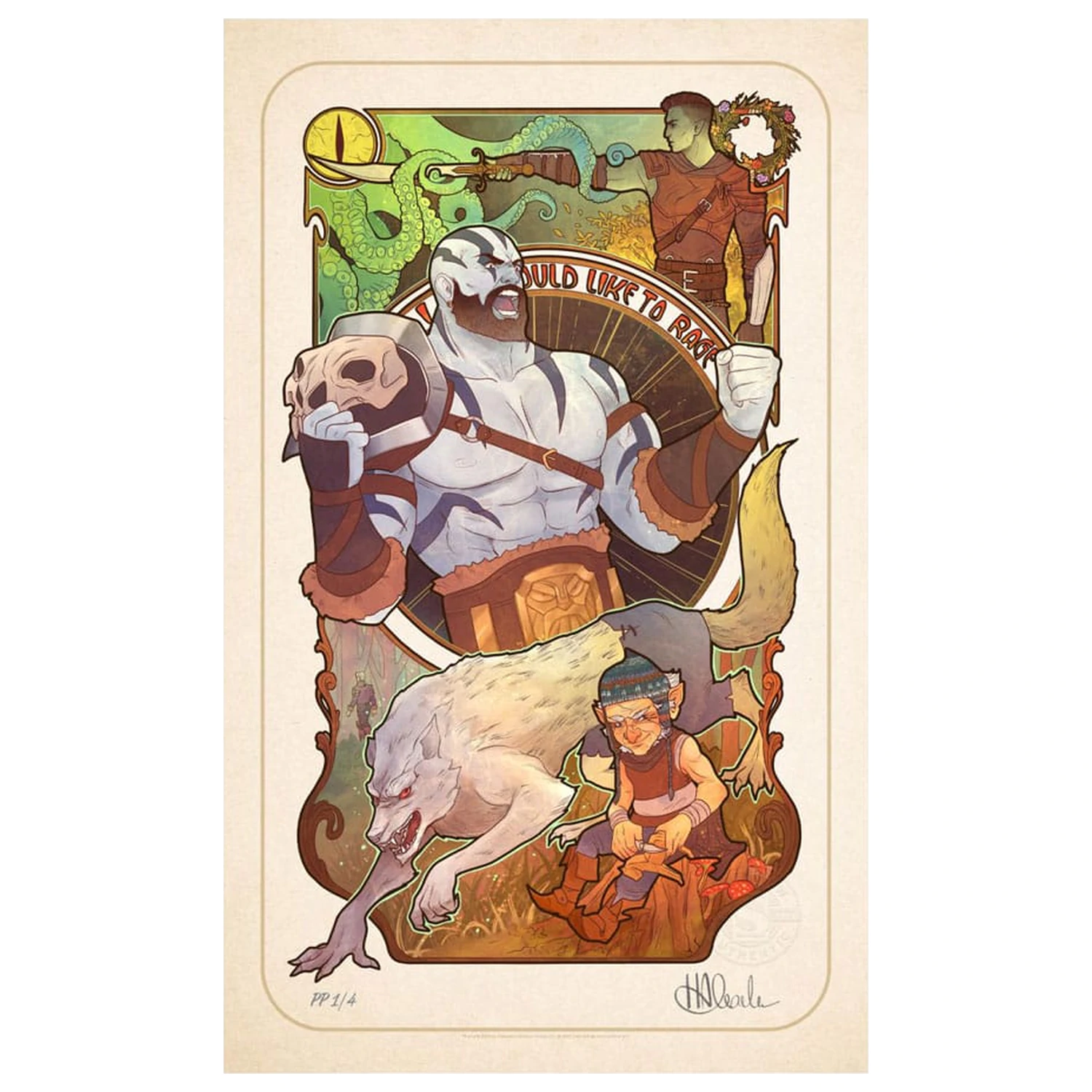 Critical Role Art Print Travis Willingham: 10th Anniversary Art Nouveau Illustrations 46 x 28 cm - unframed product photo