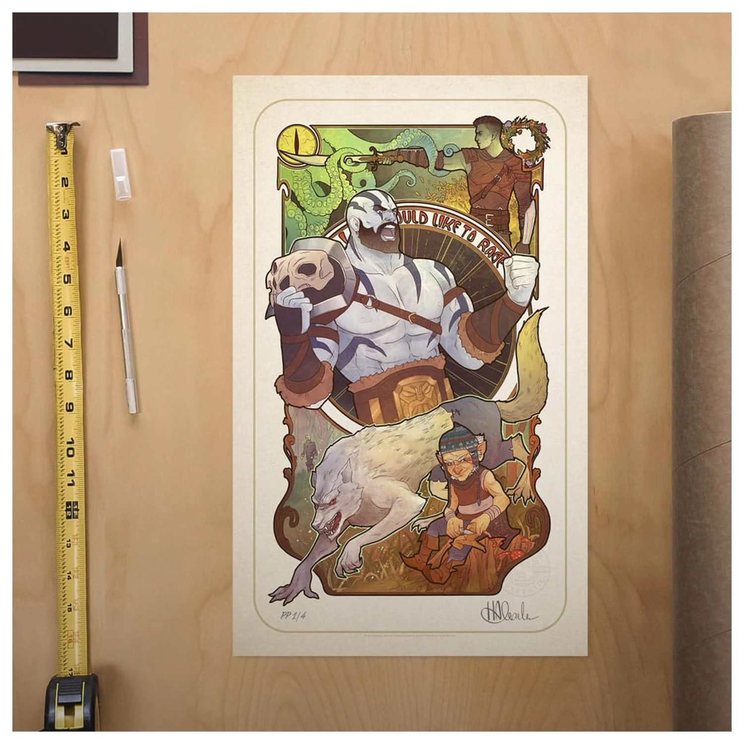 Critical Role Art Print Travis Willingham: 10th Anniversary Art Nouveau Illustrations 46 x 28 cm - unframed product photo