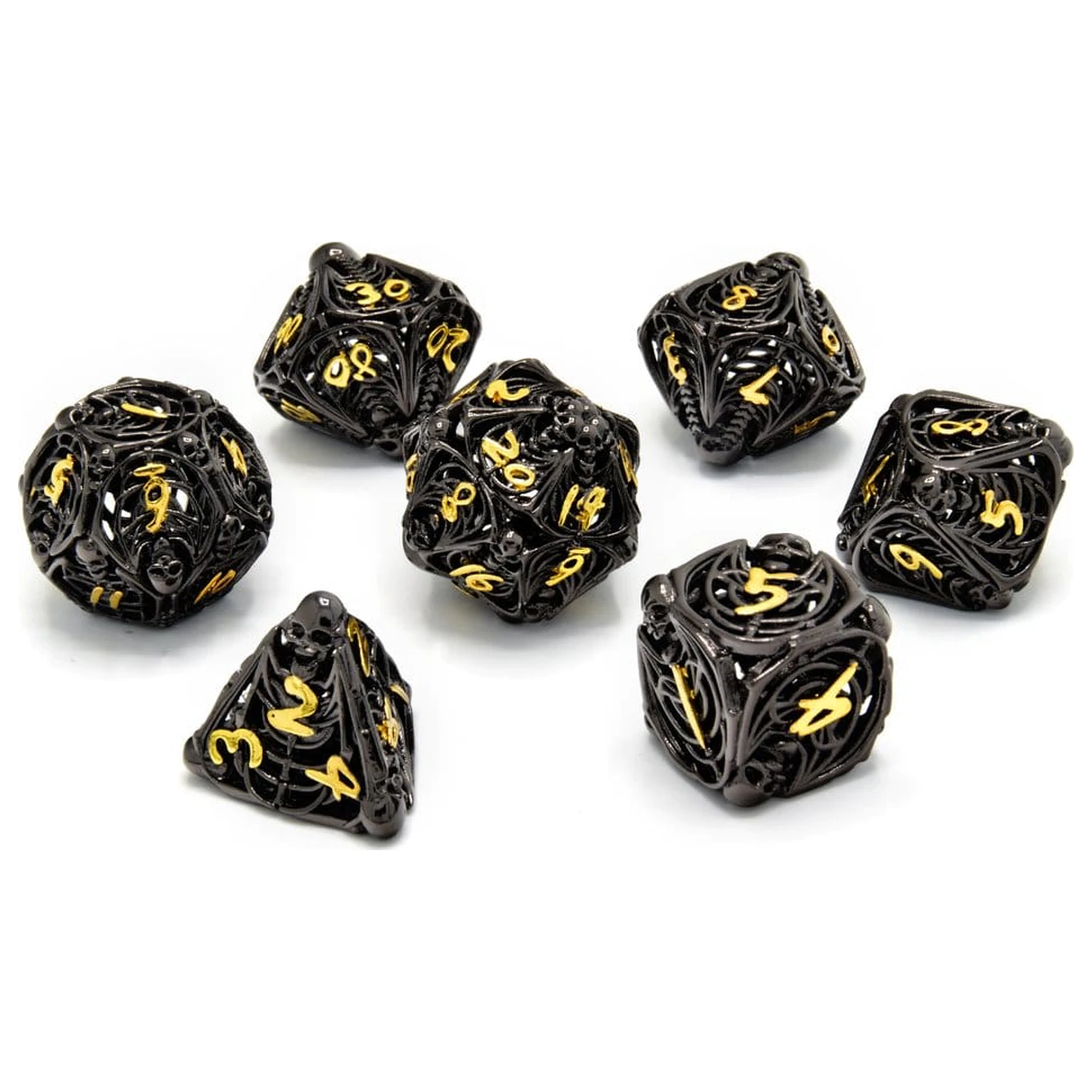 CritStones Hollow Metal Dice Set Soulreaper Gold product photo