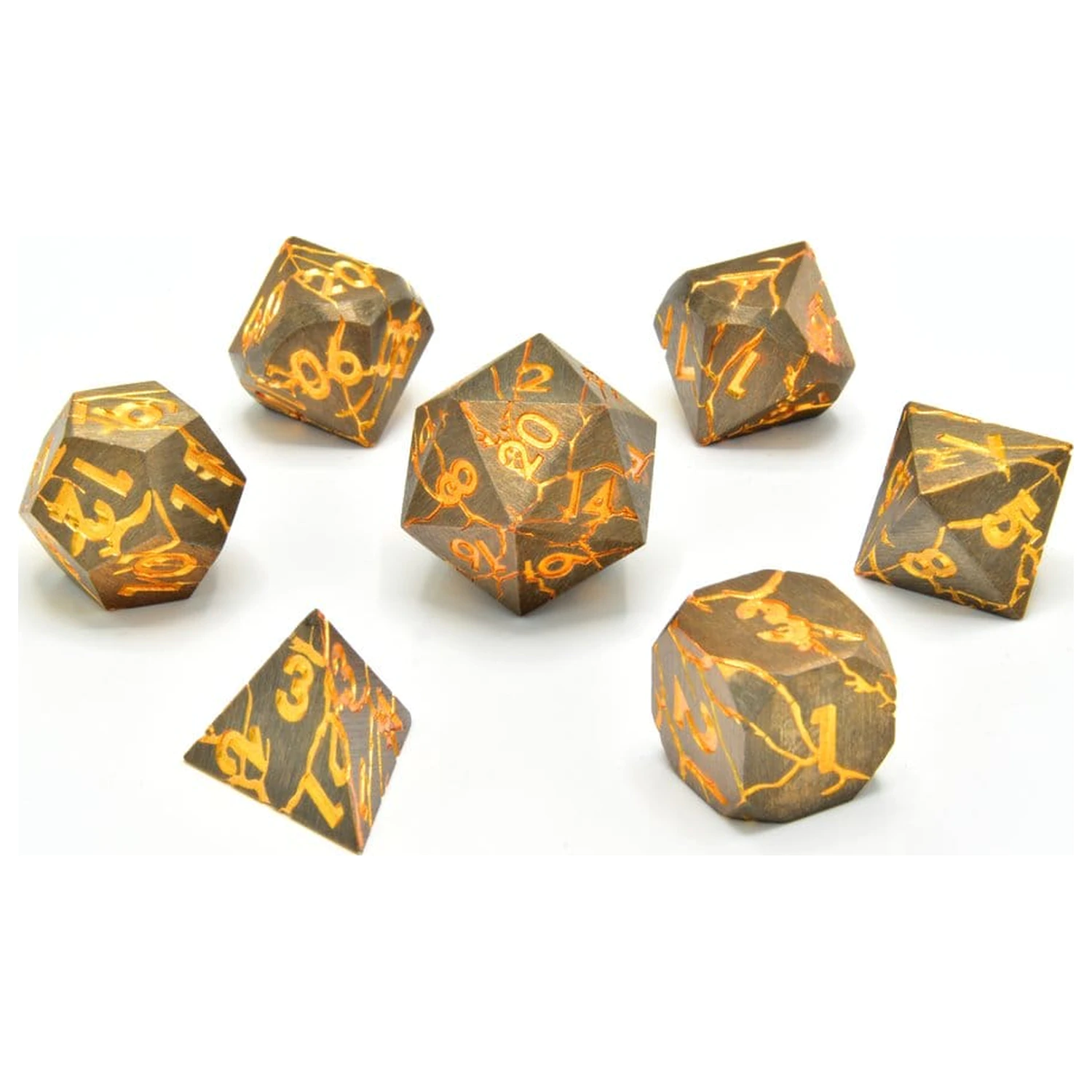 CritStones Metal Dice Set Marred Midas product photo