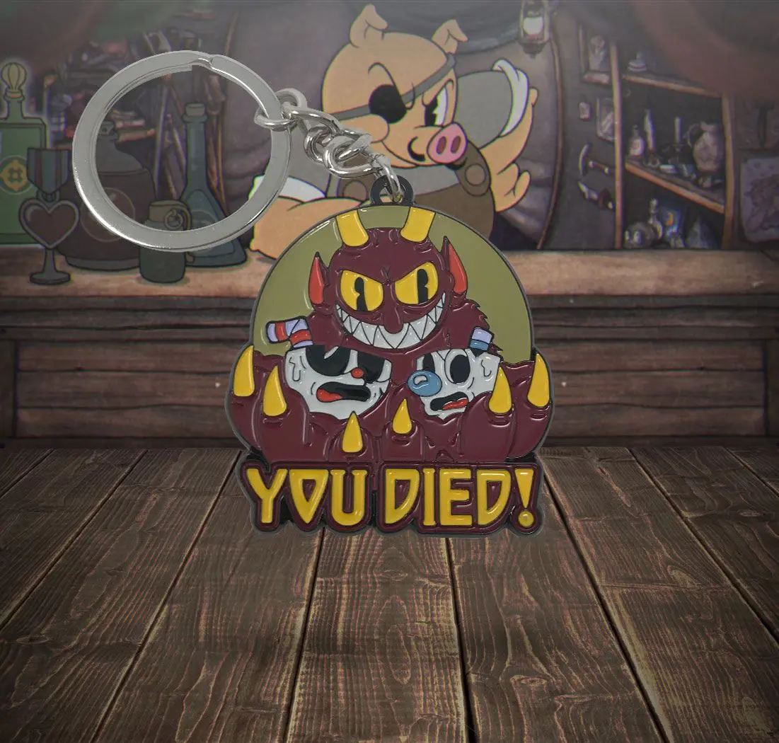 Cuphead Metal Keychain You Died! Limited Edition 4 cm product photo