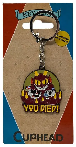 Cuphead Metal Keychain You Died! Limited Edition 4 cm product photo