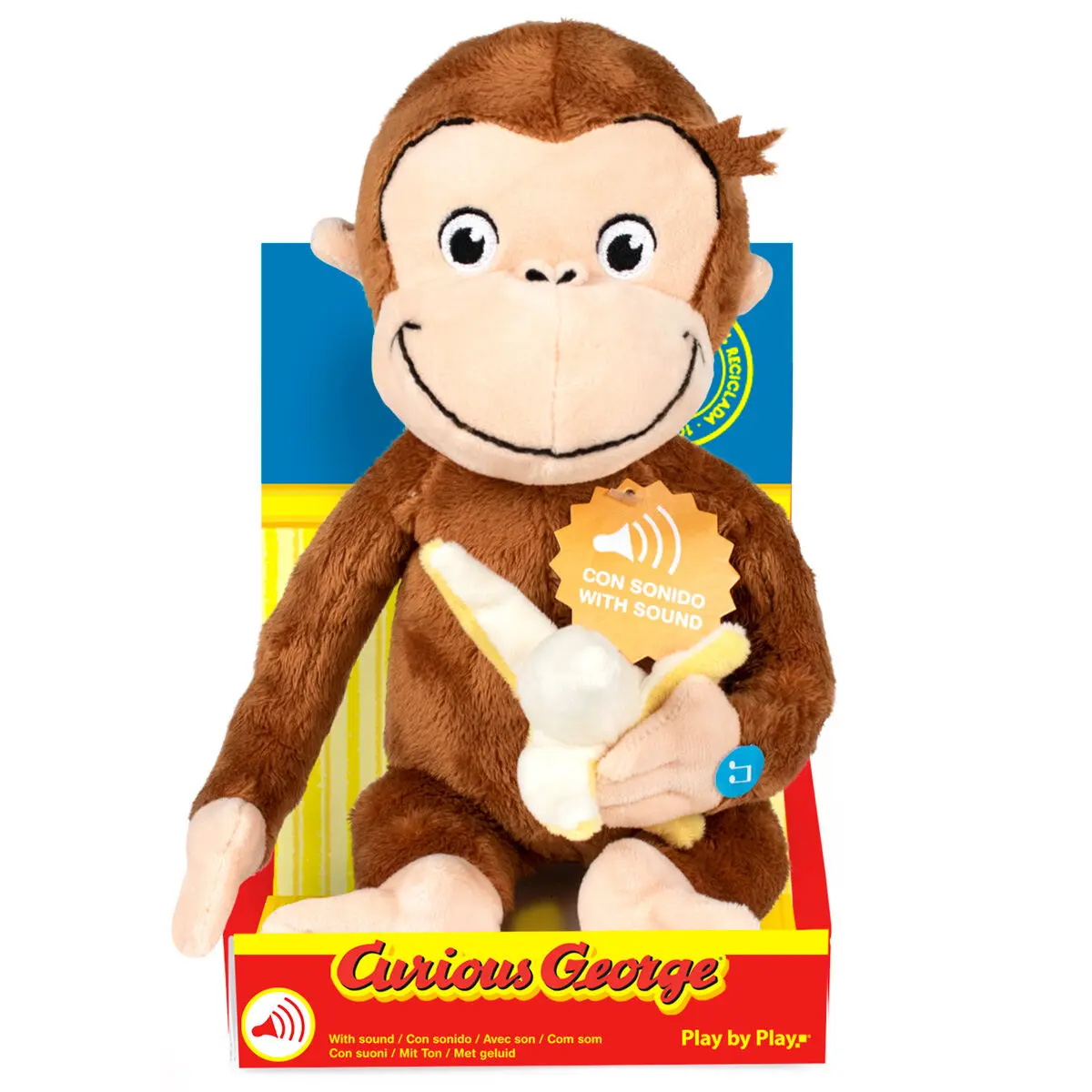 Curious George Banana soft plush toy with sound 23cm product photo