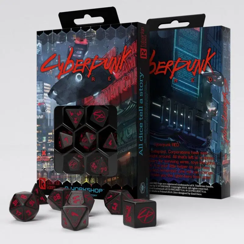 Cyberpunk Edition Dice Set Blood over Chrome (7) termékfotó